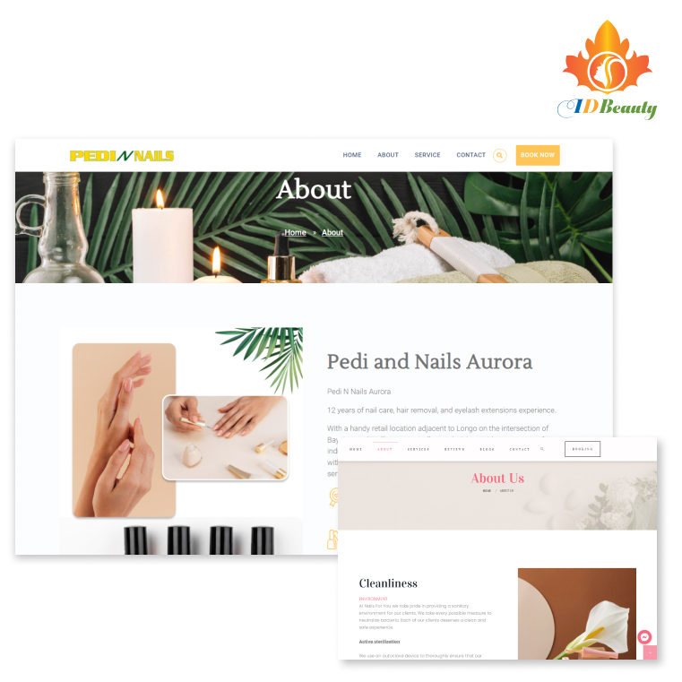 Thiết kế website tiệm nails - about us