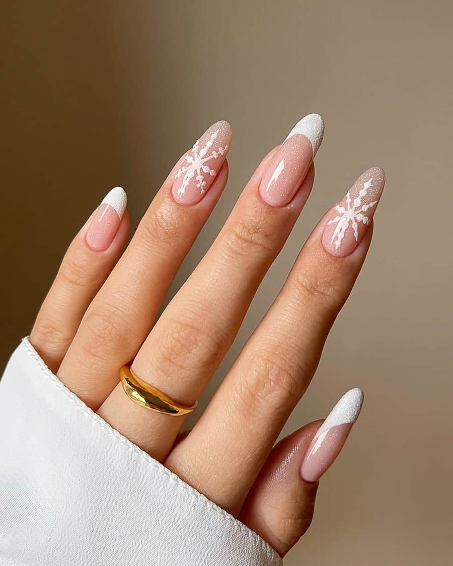 Glossy Long Coffin Nails Glitter White French Tip - Temu Australia