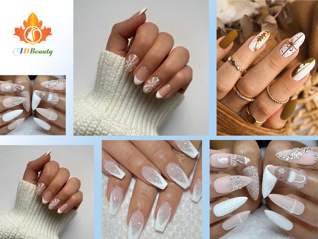 Rosinailshop - ✨ White Christmas Nails & Golden Glitter! #rosinailshop # nails #manicure #nailart #white #gold #glitter #christmas #elegant #unique  #nailpolish #inspiration #aigaleo | Facebook