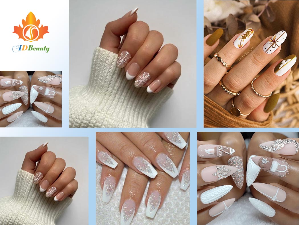 7 Gorgeous White Christmas Nails To Wear